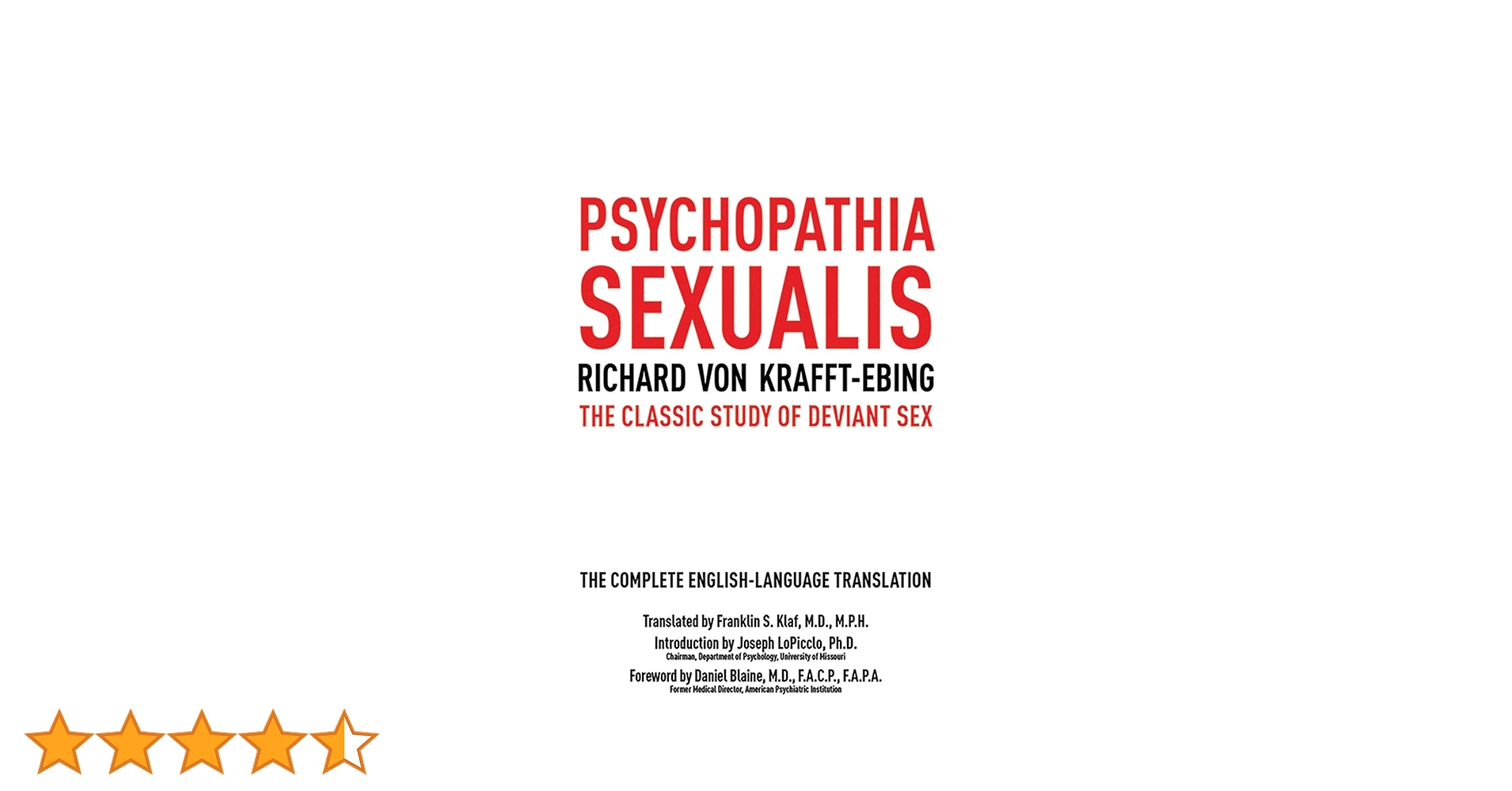 Whitehouse ／ psychopathia sexualis　半額！ Psychopathia Sexualis: The Classic Study of Deviant Sex: von